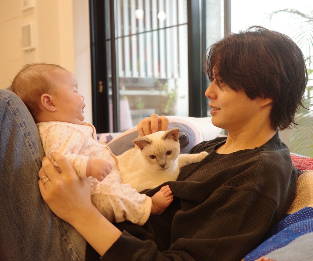 江崎吉高&三女＆にゃーにゃ